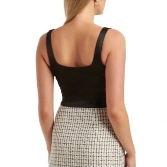 Jason Wu Black Satin crop Top - Picture 2 of 4